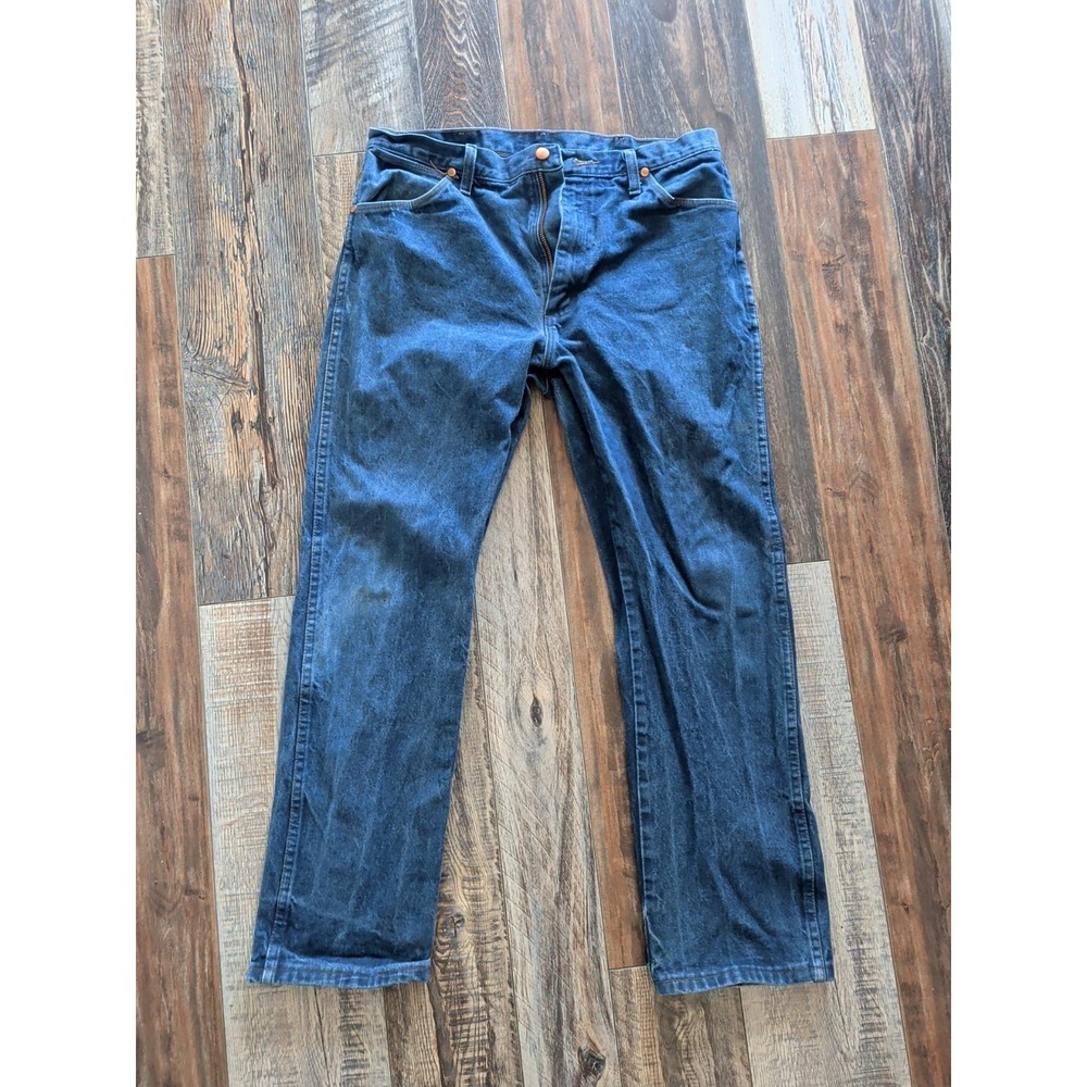 Wrangler Jeans Blue Cotton Denim Y2K Vtg Med Wash Mens Size 36x30 Straight Leg